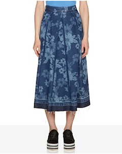 Длинная юбка из денима с цветочным принтом United colors of benetton