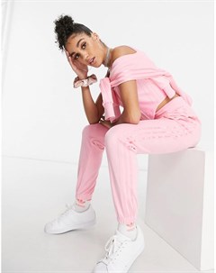 Ярко розовые велюровые джоггеры Relaxed Risque Adidas originals