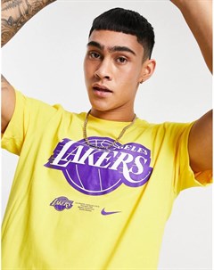 Желтая футболка с логотипом LA Lakers NBA Nike basketball
