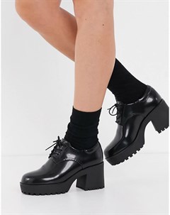 Черные массивные ботинки на шнуровке из искусственной кожи Vanessa Monki