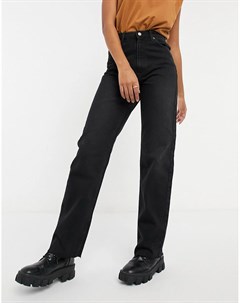 Черные выбеленные прямые джинсы из органического хлопка с завышенной талией Na-kd