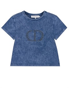 Голубая футболка с логотипом детская Dior