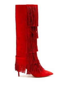 Замшевые сапоги с бахромой Shake Stretch Boot 85 Aquazzura