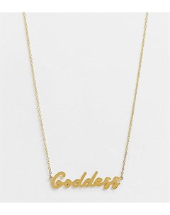 Ожерелье с надписью Goddess с влагозащищенным покрытием из 18 каратного золота Hoops Chains LDN Hoops and chains