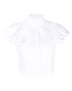 Укороченная блузка с оборками на рукавах Alexander mcqueen