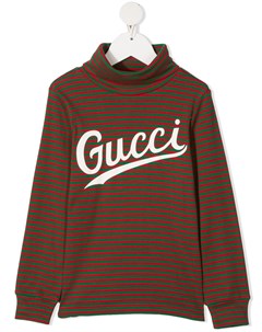 Полосатый топ с логотипом Gucci kids