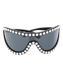 Солнцезащитные очки в массивной оправе с искусственным жемчугом Chanel pre-owned