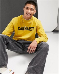 Желто черный свитер в университетском стиле Carhartt wip