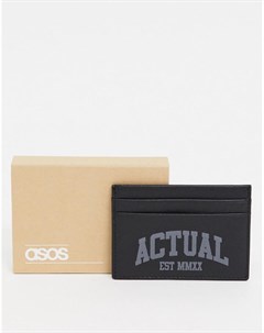 Кожаный кошелек для карт с фирменными деталями Asos actual