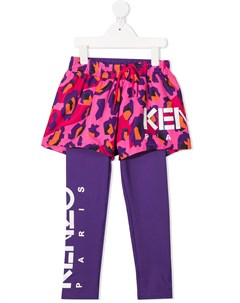 Легинсы 2 в 1 с анималистичным принтом Kenzo kids