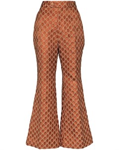 Расклешенные жаккардовые брюки с узором GG Supreme Gucci