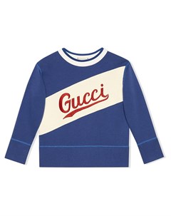 Толстовка с длинными рукавами и вышитым логотипом Gucci kids