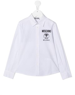 Поплиновая рубашка с логотипом Moschino kids