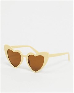 Солнцезащитные очки бежевого цвета со стеклами в форме сердец Svnx