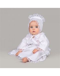 Комплект для крещения девочки 2 предмета платье чепчик Pituso