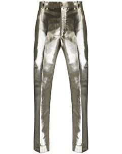 Строгие брюки с эффектом металлик Alexander mcqueen