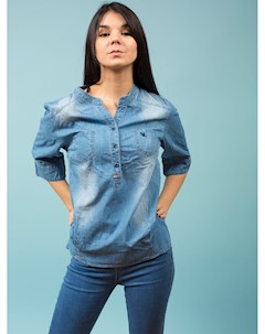 Рубашка женская джинс A 15 2 4XL Синий Bo bo