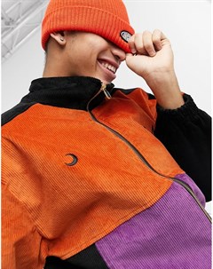 Оранжево фиолетовая вельветовая спортивная куртка Grimey