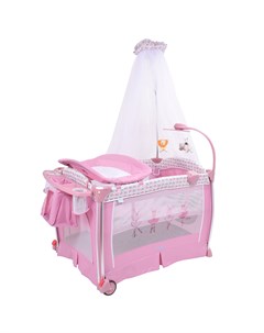 Детская кровать манеж Fortezza розовый Nuovita