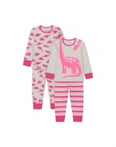 Пижамы Динозавры 2 шт розовый серый Mothercare