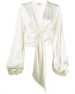 Укороченная атласная блузка с завязками Alexandre vauthier