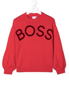 Джемпер вязки интарсия с логотипом Boss kidswear