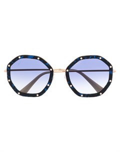 Солнцезащитные очки в восьмиугольной оправе со стразами Valentino eyewear