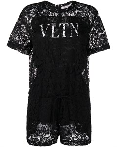 Ромпер из цветочного кружева с логотипом VLTN Valentino