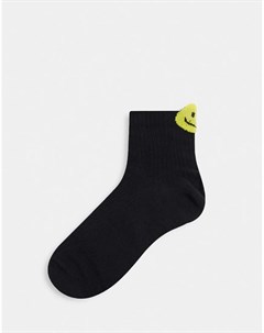 Черные носки до щиколотки со смайликом Asos design