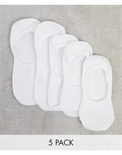 Набор из пяти пар белых невидимых носков Burton menswear