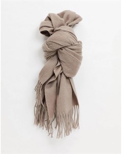 Бежевый шарф накидка из 100 шерсти Asos design