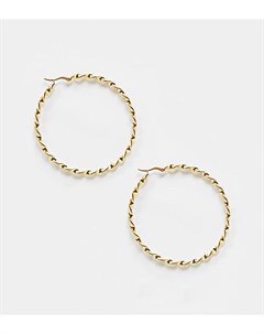 Большие серьги кольца со влагостойким покрытием из 18 каратного золота Hoops Chains LDN Hoops and chains