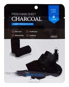 Маска Fresh Charcoal Mask Sheet Тканевая для Лица с Углем 23 мл 3w clinic