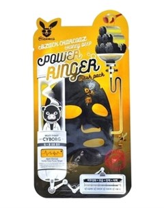 Маска Power Ringer Mask Pack Black Charcoal Honey Deep Тканевая c Древесным Углем и Медом 23 мл Elizavecca