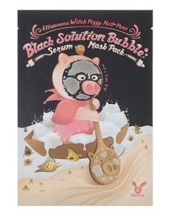 Маска Witch Piggy Hell Pore Black Solution Bubble Serum Mask Pack для Лица Тканевая 28г Elizavecca