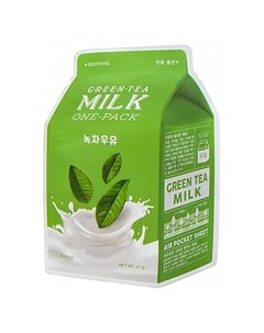 Маска Green Tea Milk One Pack Тканевая Успокаивающая с Зеленым Чаем и Гамамелиса 21г A'pieu
