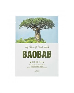 Маска My Skin Fit Sheet Mask Baobab Тканевая с Экстрактом Баобаба 25г A'pieu