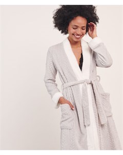 Плюшевый халат с вязкой косичками OXY Etam