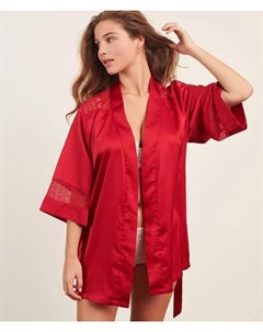 Атласный халат кимоно с кружевной отделкой KARMA Etam