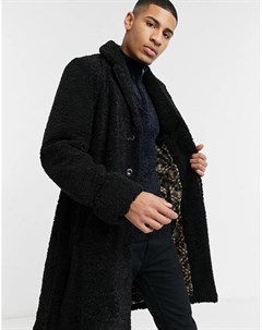 Удлиненное пальто из искусственного меха с поясом Harry brown