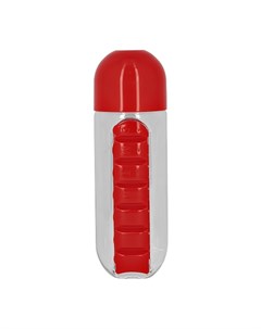 Бутылка для воды PILLS с таблетницей red 500 мл Fun