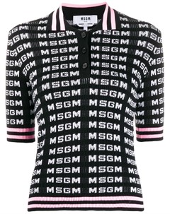 Рубашка поло вязки интарсия с логотипом Msgm