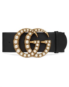 Широкий ремень с пряжкой с логотипом GG Gucci