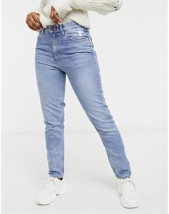 Прямые сине голубые джинсы с завышенной талией MiH Mimi M.i.h jeans