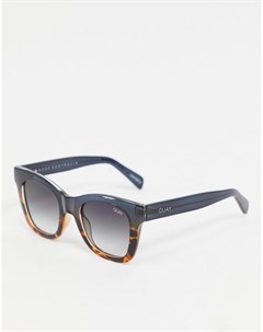 Cолнцезащитные очки с эффектом деграде от темно синего цвета к коричневому черепаховому Quay australia