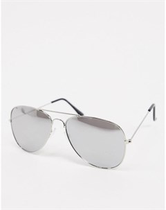 Серебристые солнцезащитные очки авиаторы Svnx
