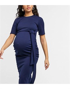 Темно синее облегающее платье с открытой спиной True violet maternity