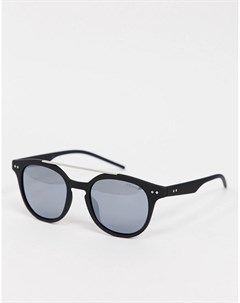 Солнцезащитные очки с круглыми линзами в черной оправе Polaroid