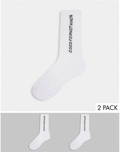 Набор из 2 пар белых носков с логотипом Good for nothing