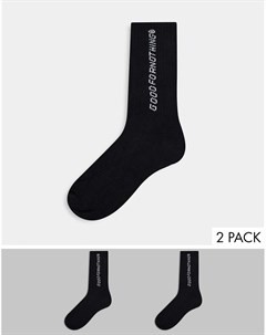 Набор из 2 пар черных носков с логотипом Good for nothing